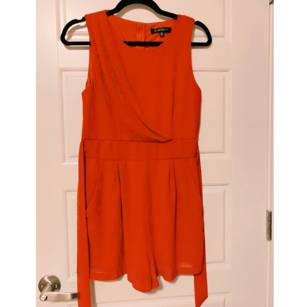 Red Belted Romper